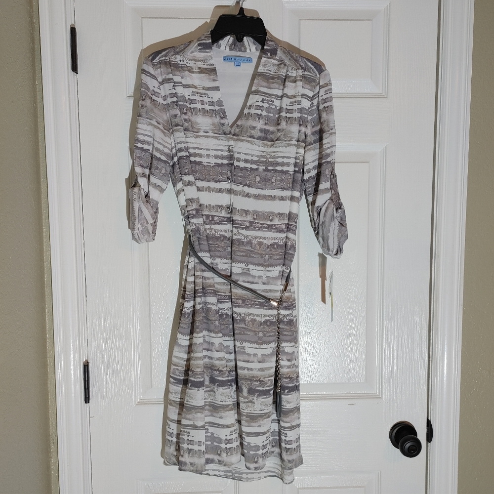 Antoni Melani belted shirt dress, griege, size 2.